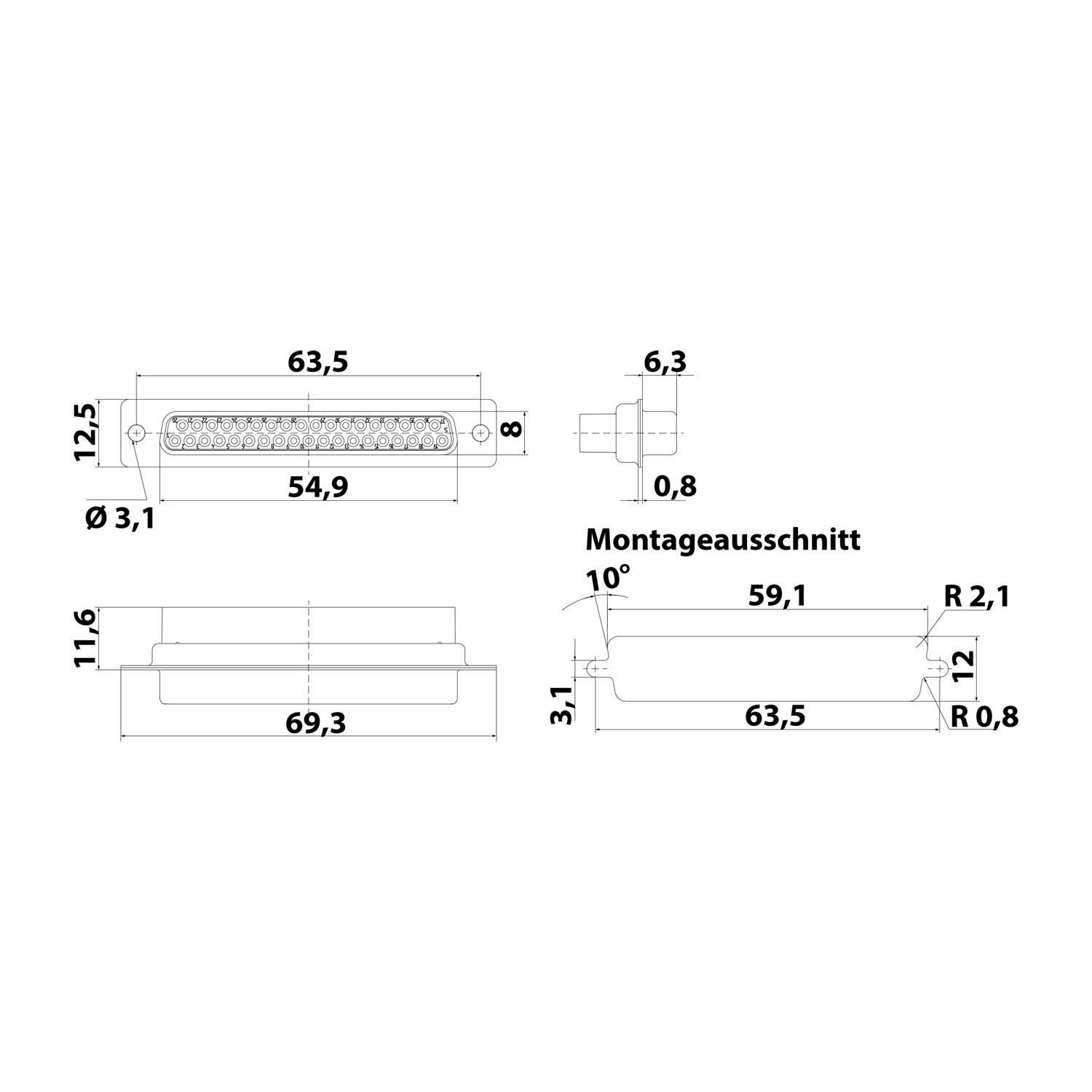Symbolbild für Harting Kabelsteckverbinder Federleisten, Crimp 09670374701
