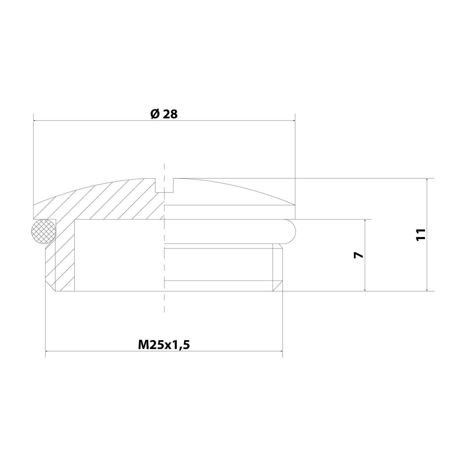 Symbolbild für Stecker Express V102-1025-03-EX, ATEX-Blindstopfen M25x1,5 MBR-M25-ATEX rund