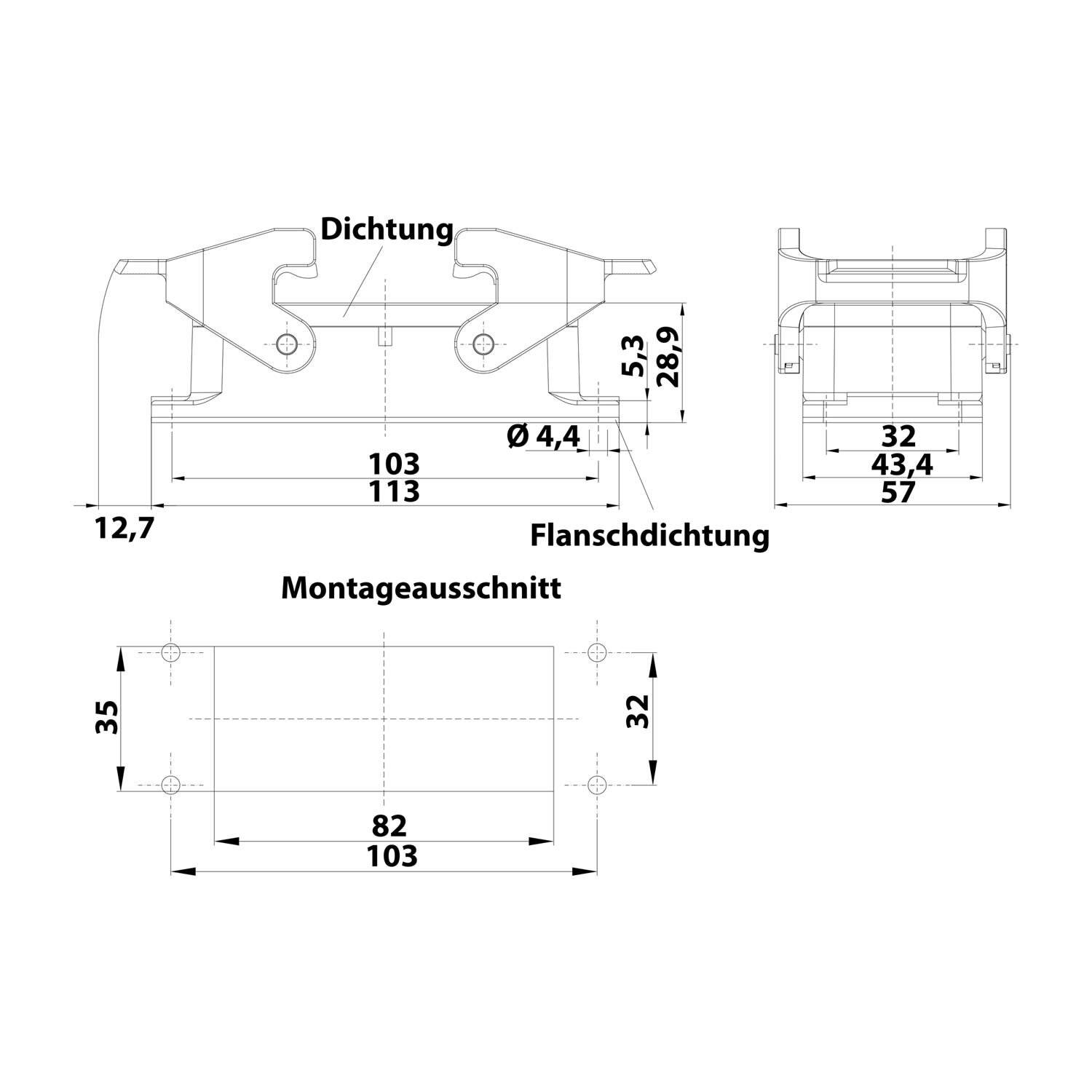 Symbolbild für Harting Anbaugehäuse 09300160301