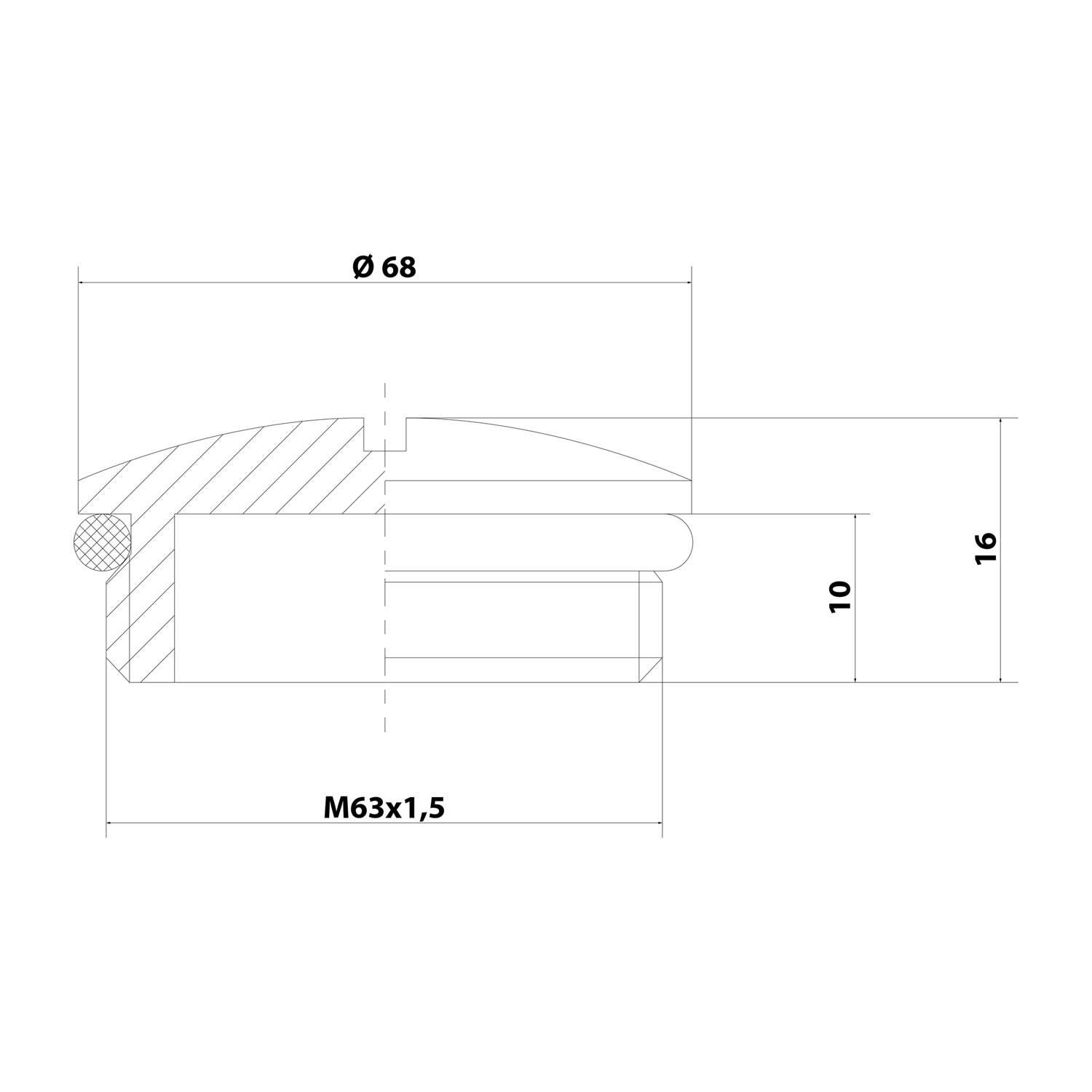 Symbolbild für Stecker Express V102-1063-03-EX, ATEX-Blindstopfen M63x1,5 MBR-M63-ATEX rund