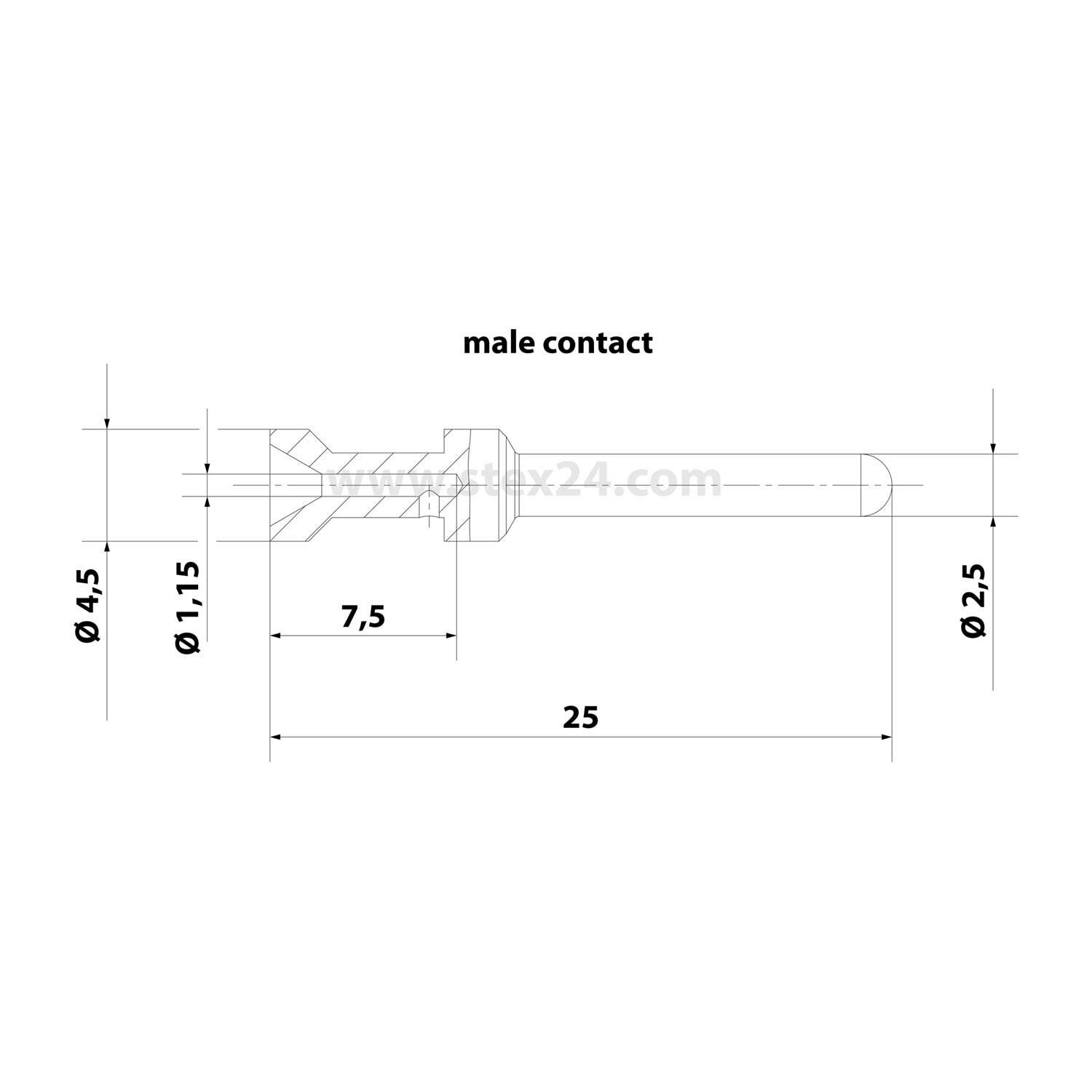 Symbolbild für Harting Kontaktstift Crimpkontakt 0,5qmm 09330006162 16 A, 7,5 mm