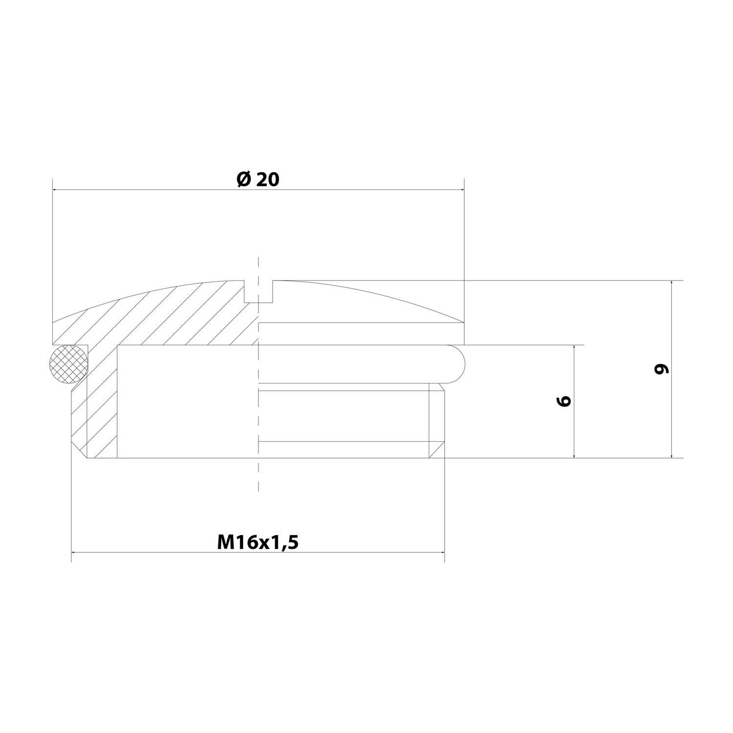 Symbolbild für Stecker Express V102-1016-03-EX, ATEX-Blindstopfen M16x1,5 MBR-M16-ATEX rund