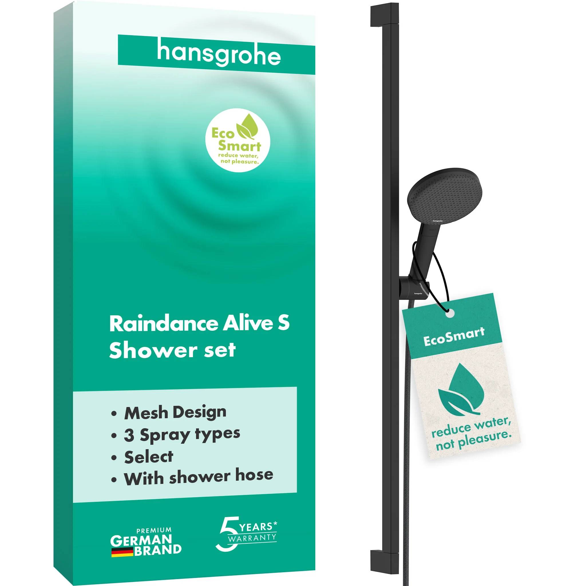 hansgrohe Brauseset Raindance Alive Select S 125 3jet EcoSmart Unica 900mm MSW, 1 Stk.