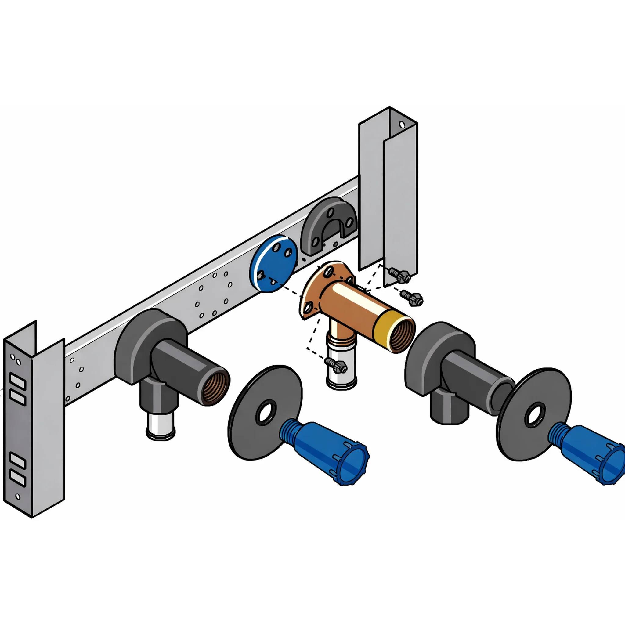 Geberit Huter Montageelem. AP-Armaturen Mepla AnWinkel, Trockenb.,Vor-und Inwand, 1 Stk.-0
