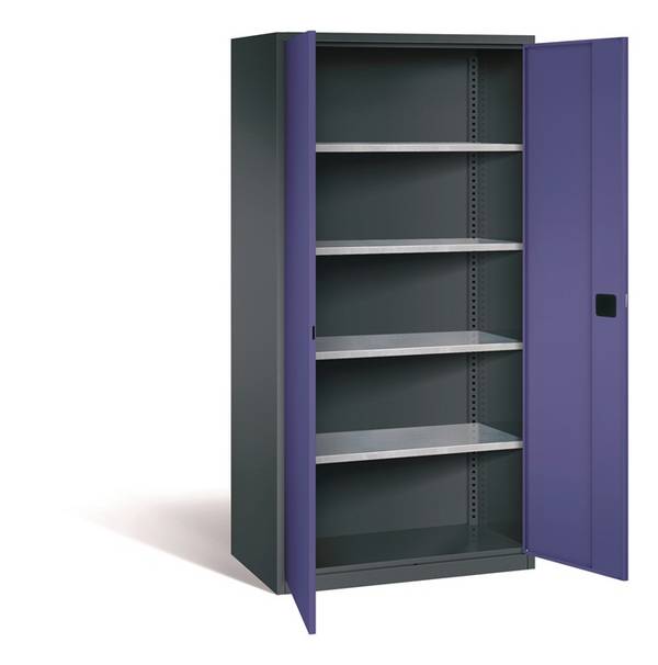 Flügeltürenschrank H1950xB950xT500mm grau/taubenblau NCS 4 BD TECWERK