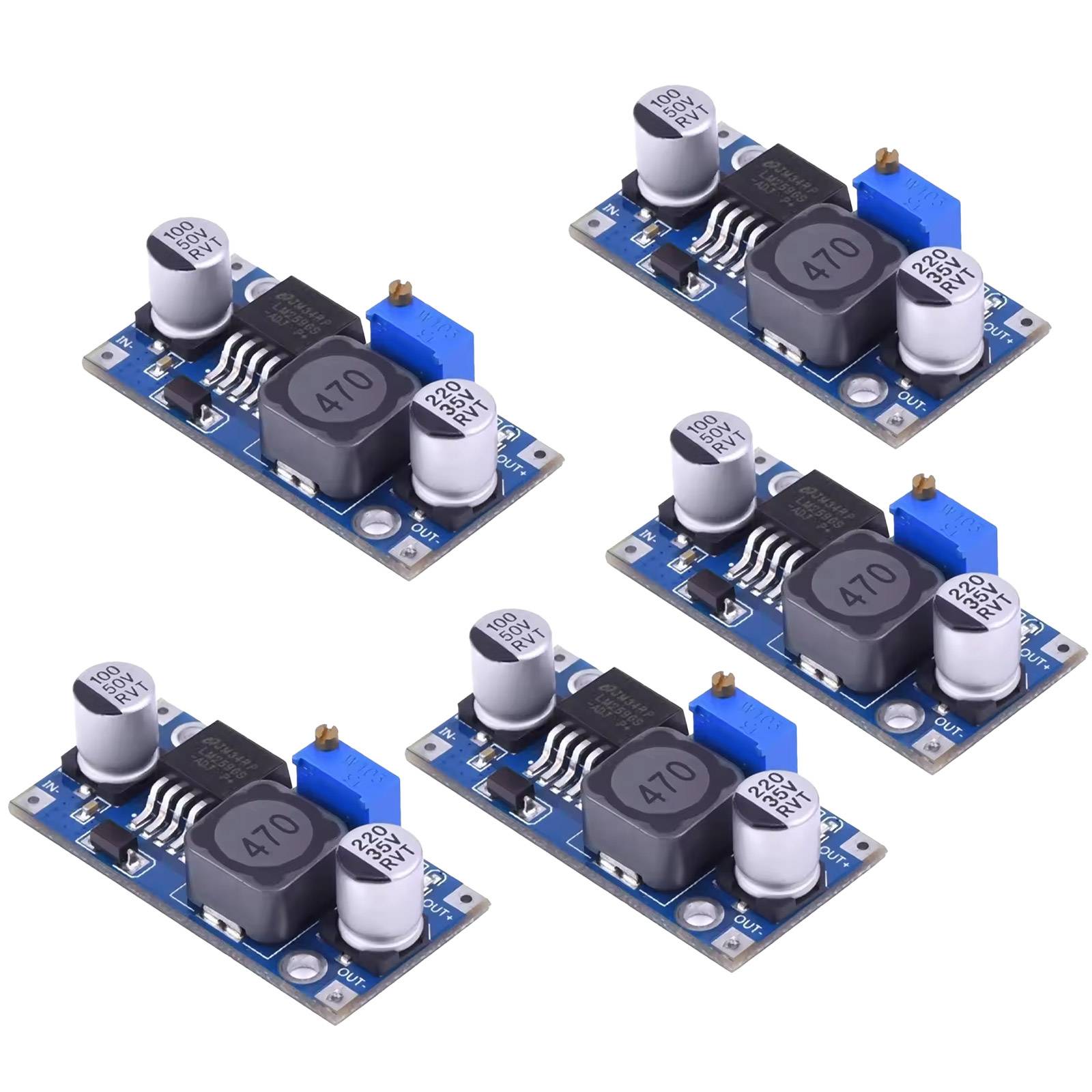 5x Spannungswandler LM2596S DC-DC Step-Down Regler-0