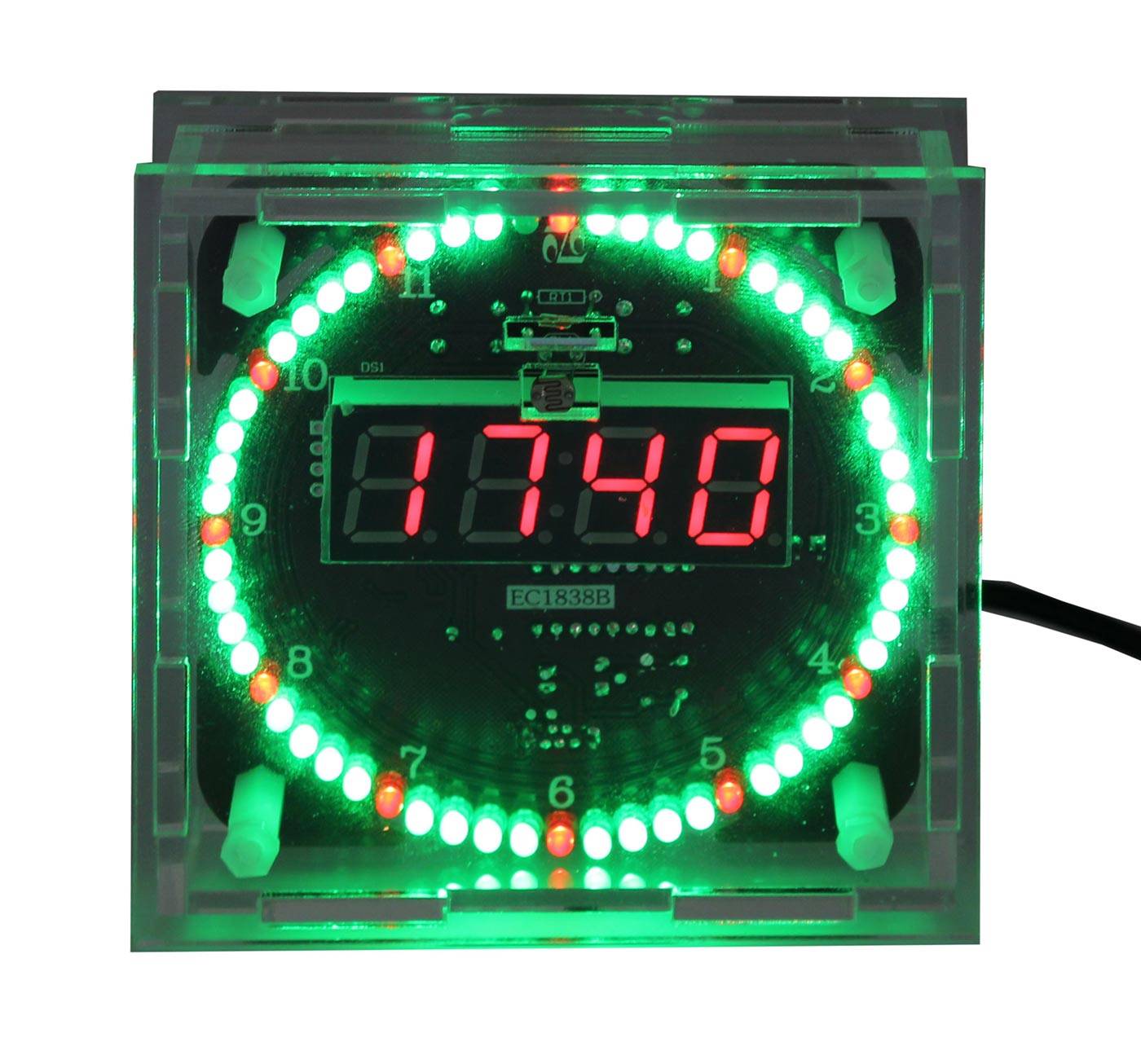 Bausatz Rotation LED Uhr DS1302 mit Gehäuse-3