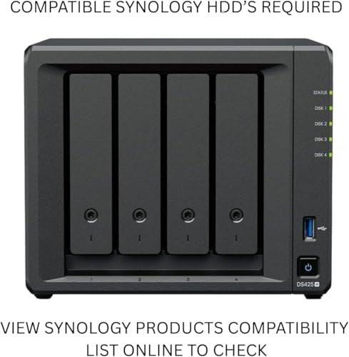 Synology DiskStation DS425+ 4 Einschübe NAS-Server Leergehäuse DS425+-1