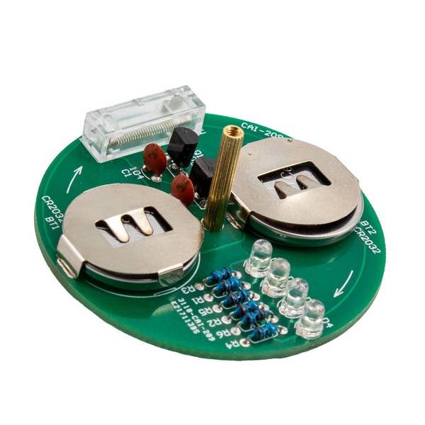 LED-Kreisel Lötbausatz mit Transistorschaltung, 4 LEDs, 6V DC Betriebsspannung, 52x52x35mm