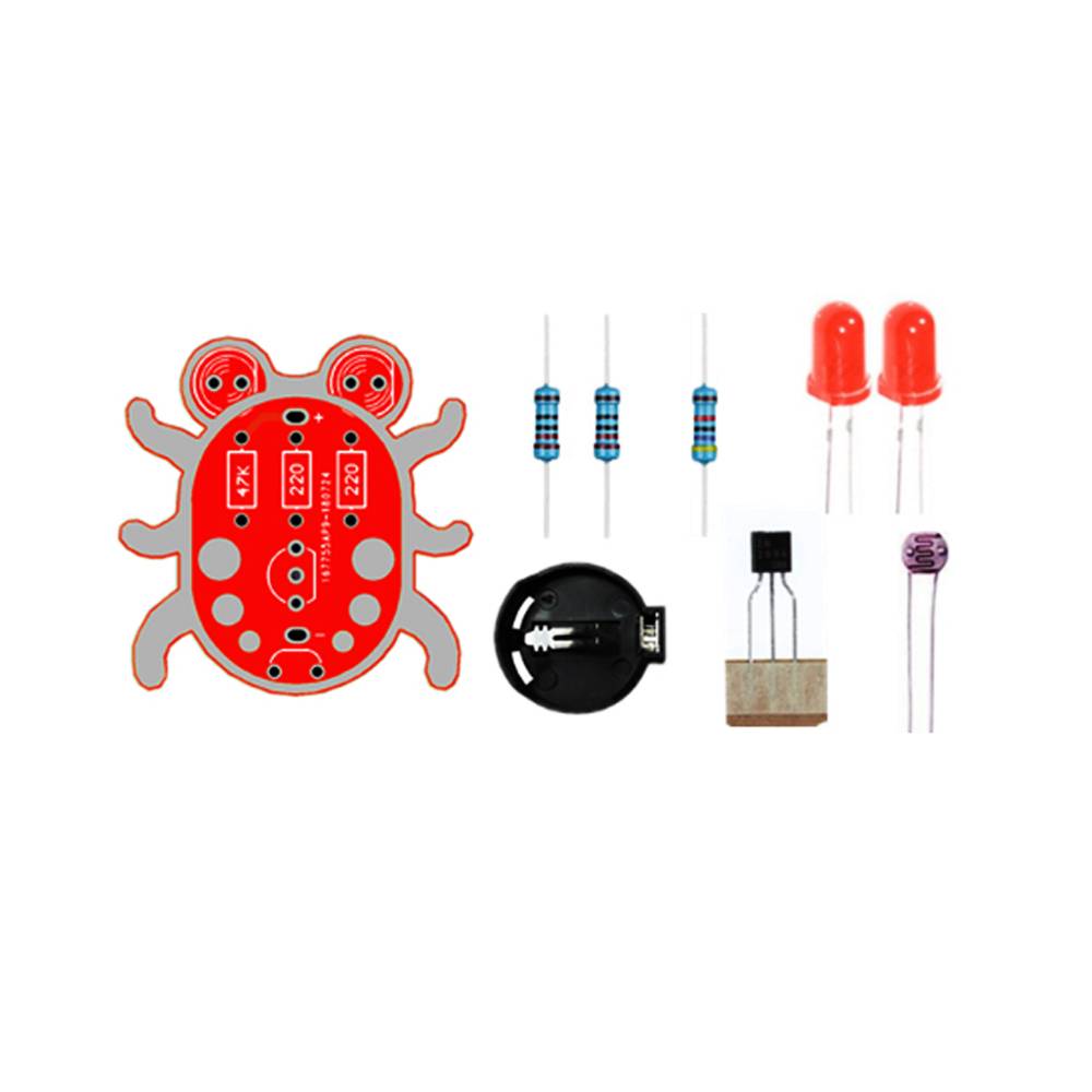 Bausatz Käfer mit LED-Augen Lötbausatz für Anfänger (rot)-2