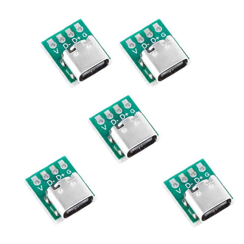 5x USB-C 3.1 Buchse auf Pins Adapterplatine-0