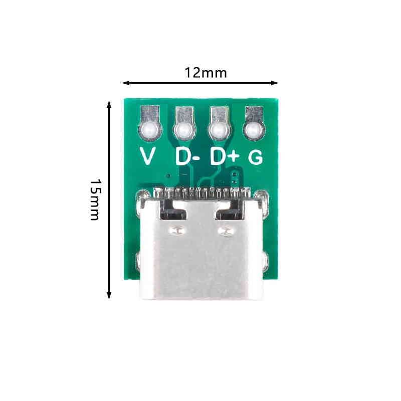 5x USB-C 3.1 Buchse auf Pins Adapterplatine-2