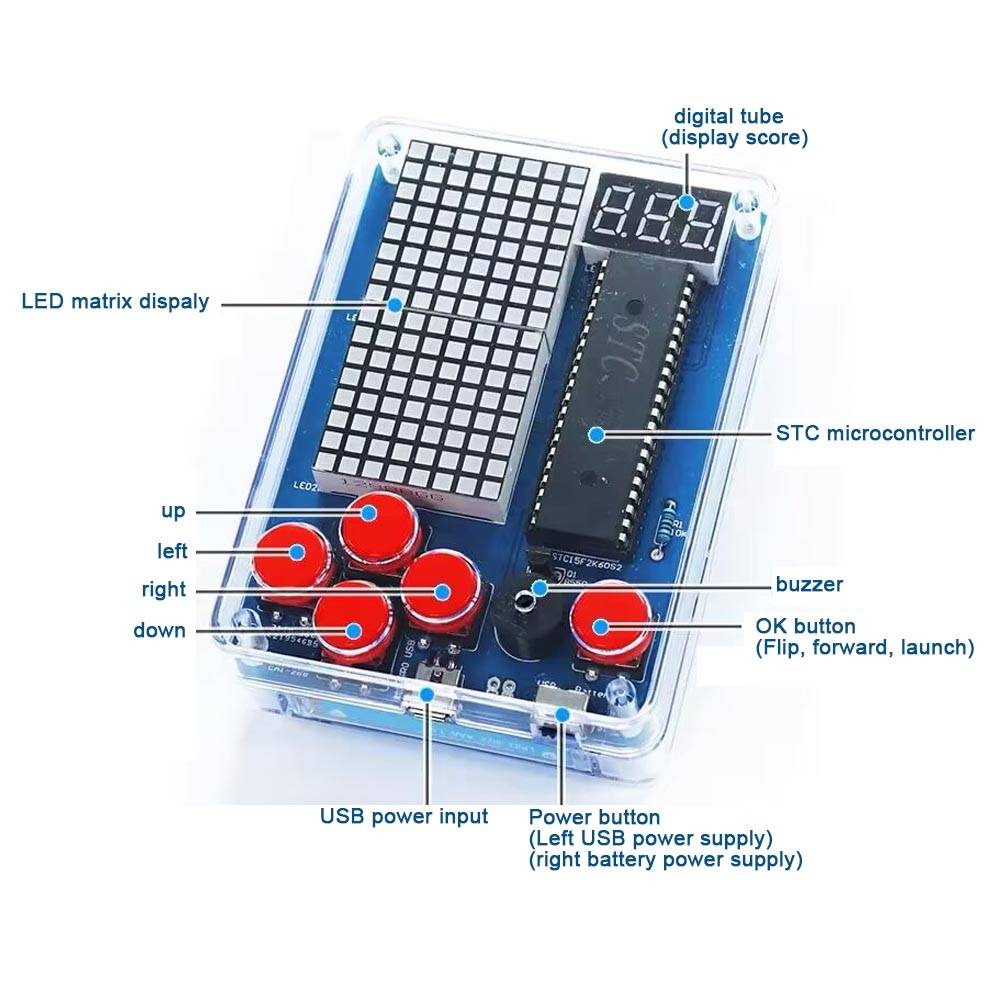 Bausatz Mini Retro Handheld Konsole zum Löten (Rot)-3
