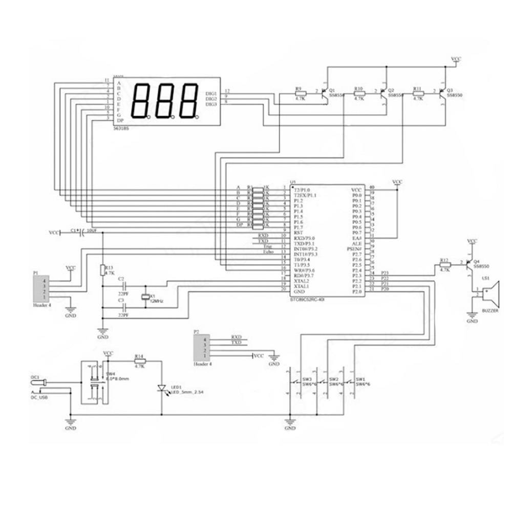Bausatz Ultraschall Entfernungsmesser mit Gehäuse-3