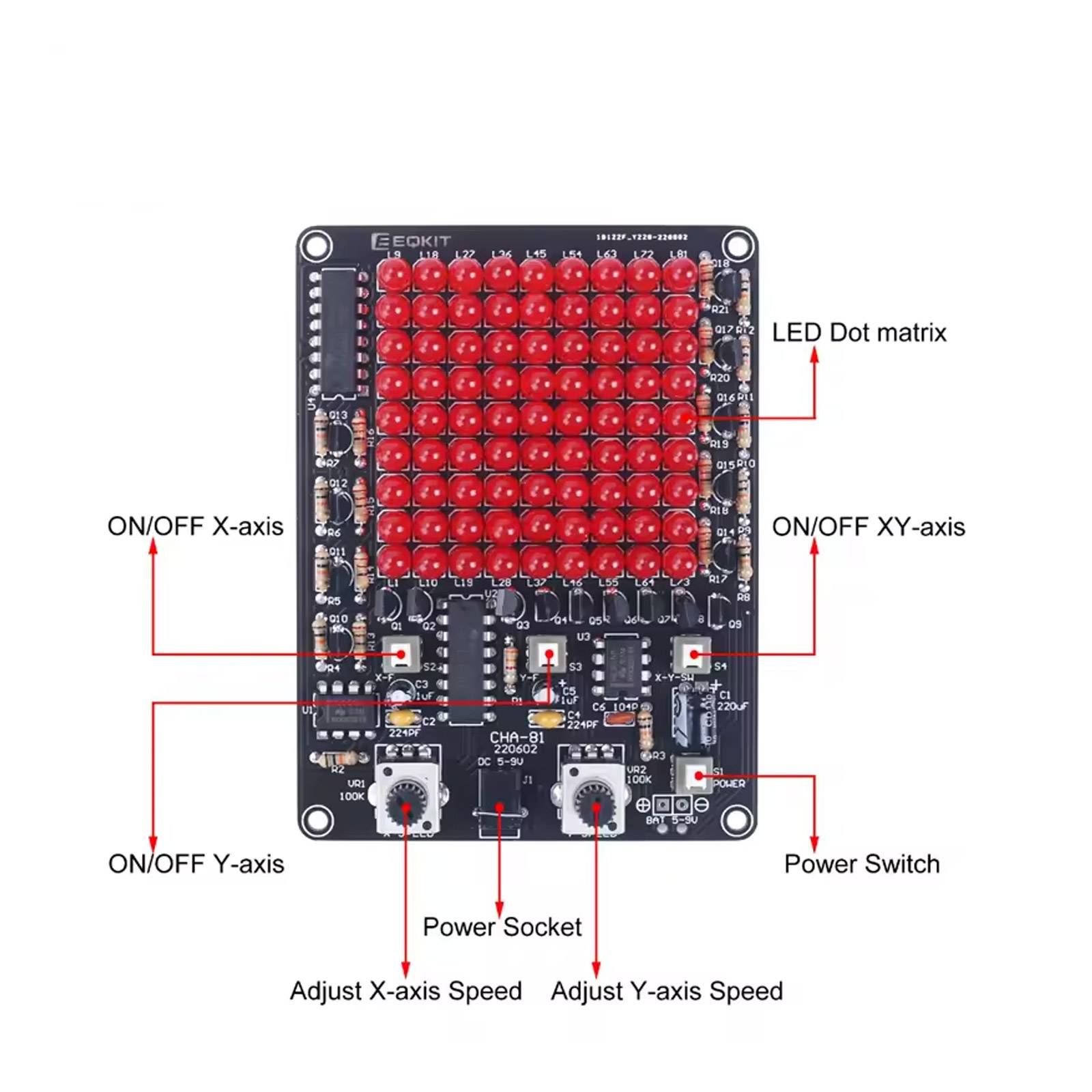Bausatz LED Spiel – DIY Lötkit mit 81 roten LEDs & Lauflichteffekt-2