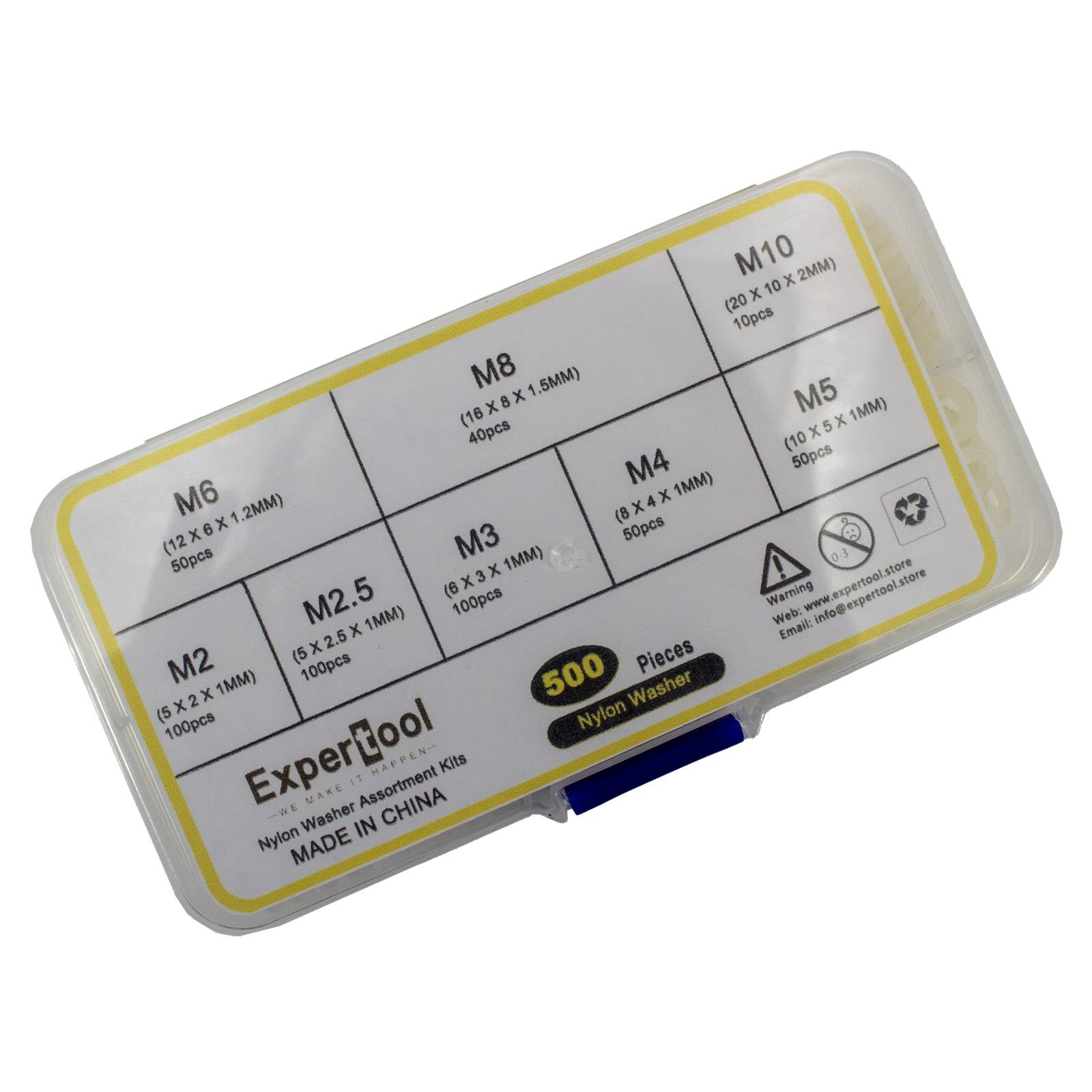 Sortiment Nylon-Unterlegscheiben 500 Teile-2