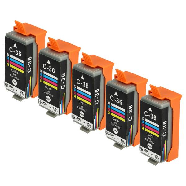 vhbw Tintenpatrone Mehrfarbig kompatibel mit Canon Pixma IP110 | IP100P, ip100, IP100v Drucker (kompatibel, 5er-Pack