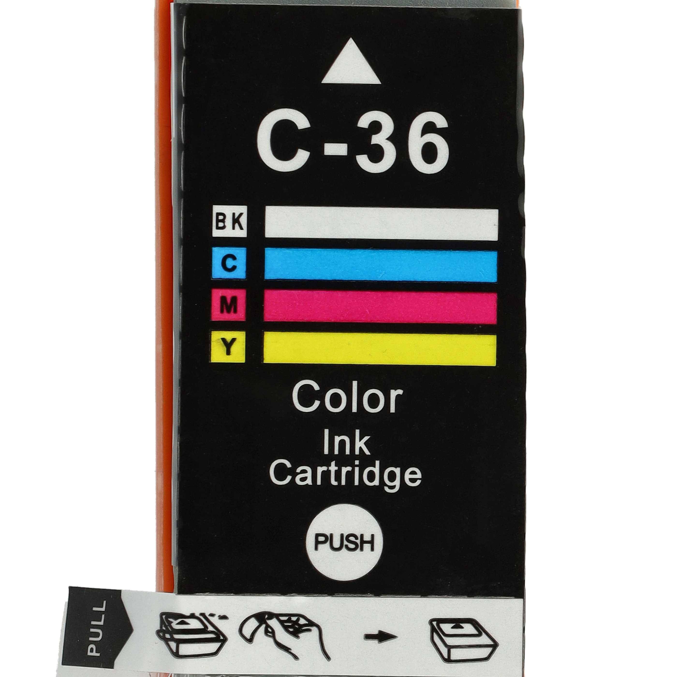 vhbw Tintenpatrone Mehrfarbig kompatibel mit Canon Pixma IP110 | IP100P, ip100, IP100v Drucker (kompatibel, 5er-Pack-3