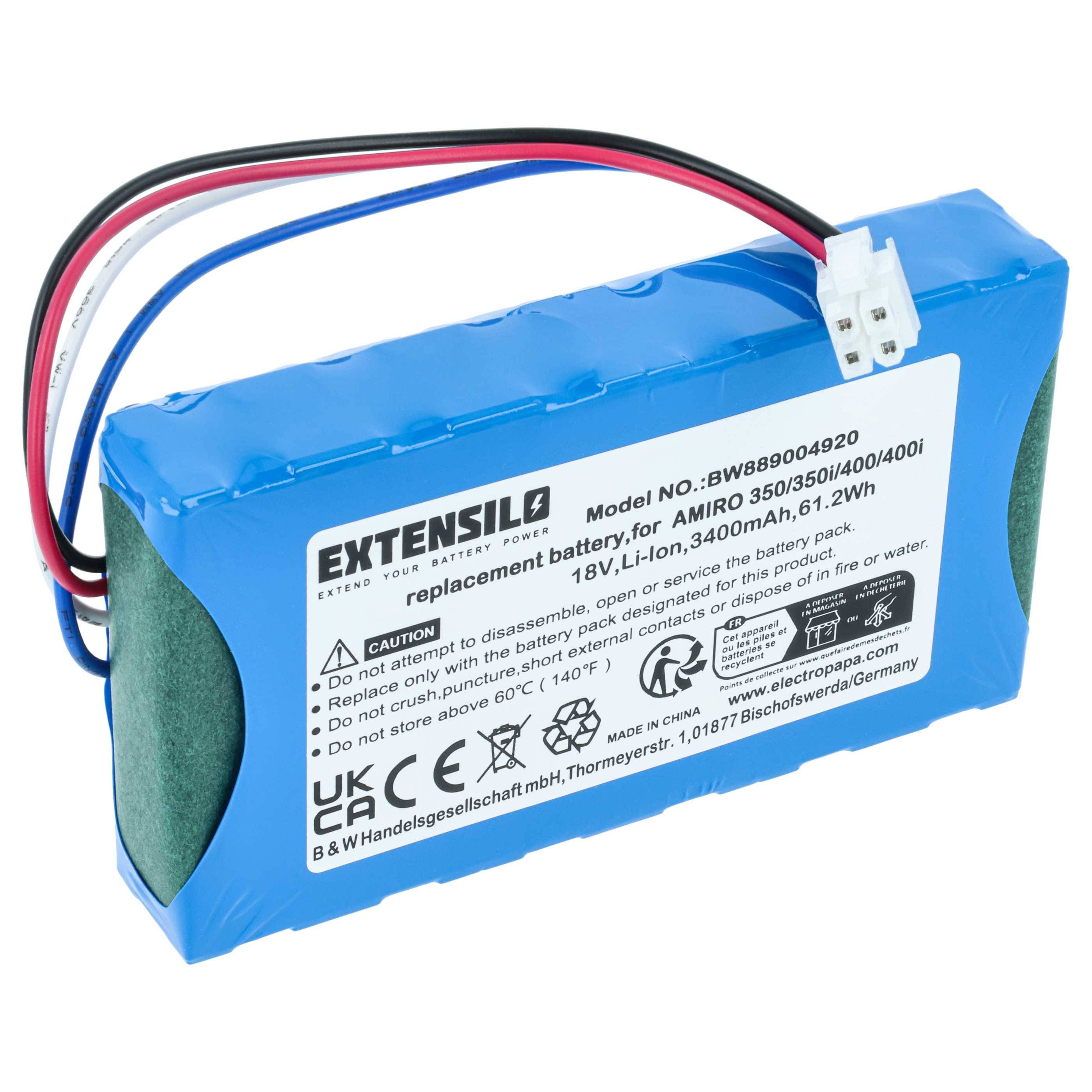 EXTENSILO Akku kompatibel mit Yard Force Easymow 260B Rasenroboter (3400mAh 18V Li-Ion)-0