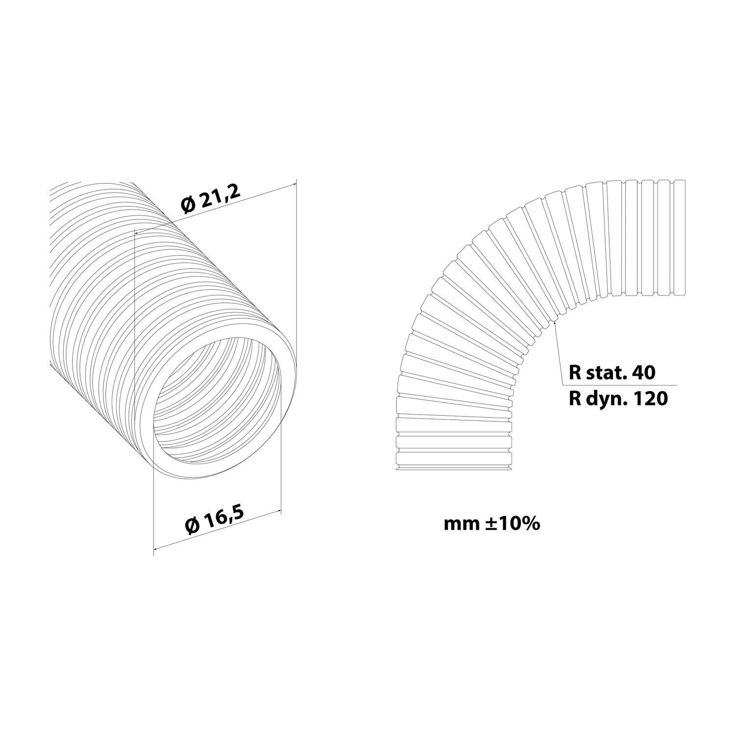 Symbolbild für FLEXAzip Wellschlauch / Wellrohr Verschlussprofil PA6 geschlitzt - FZIP-M 21, AD 21,2mm, ID