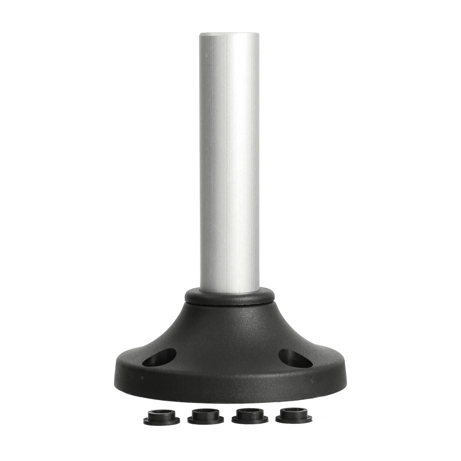STEX24 Kunststofffuß mit Aluminiumrohr für Signalsäule schwarz / silber, 50/70mm SH100/231 103 Anschraubloch 56,0mm x-2