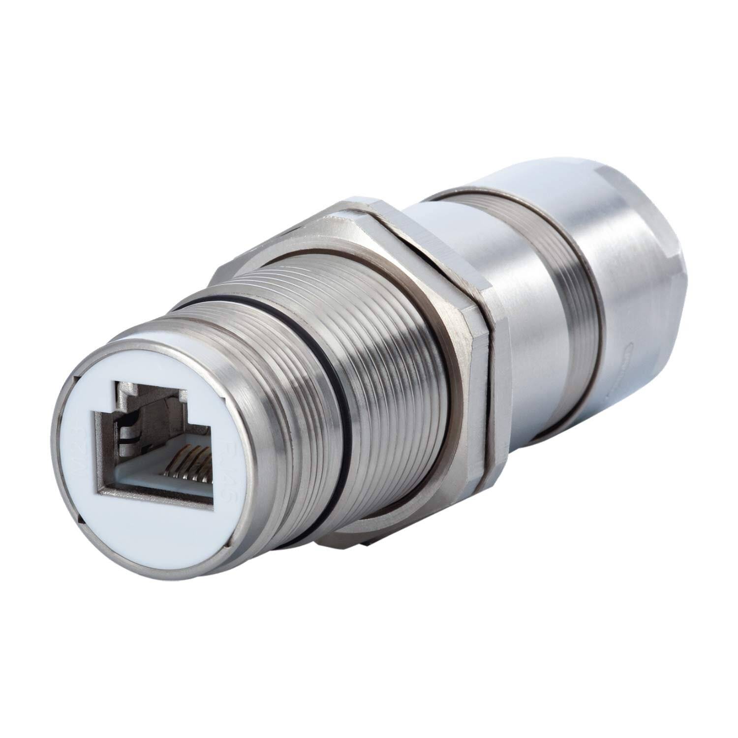 7R52408000 Hummel M23 RJ45 Wanddurchführung Stift gerade, 8-polig, Koppler Buchse / Kategorie-0