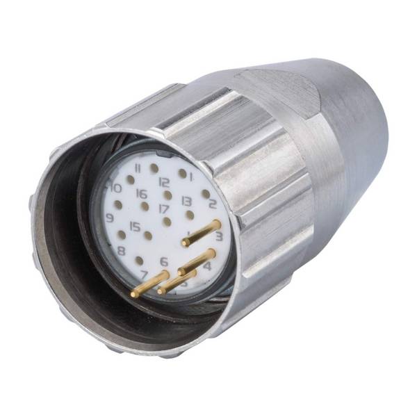 7105000000 Hummel M23 Signal Busabschluss-Steckverbinder gerade Farbe silber Temperaturbereich