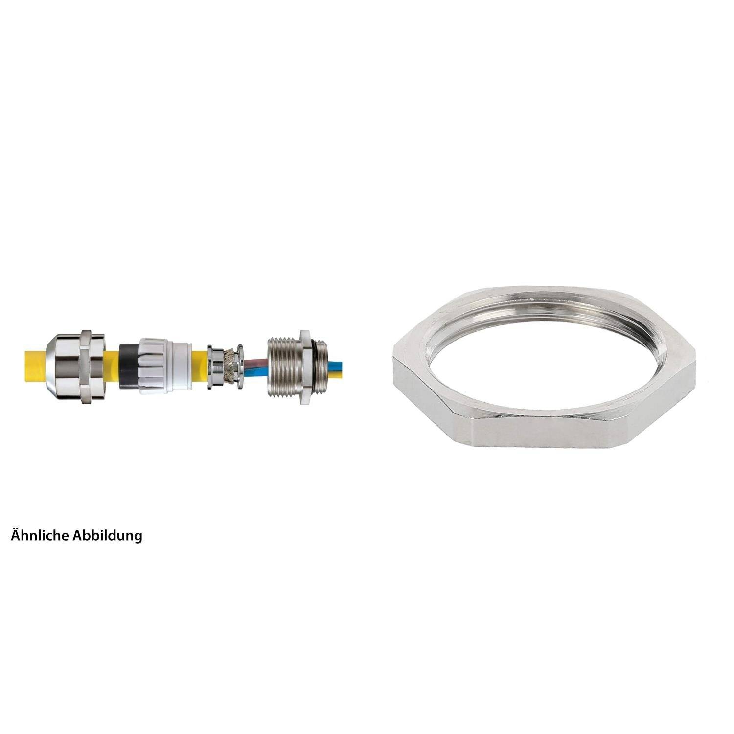 Wiska 59911518K, Verschraubung EMV mit Gegenmutter PG13,5x1,41 Erdungseinsatz-1