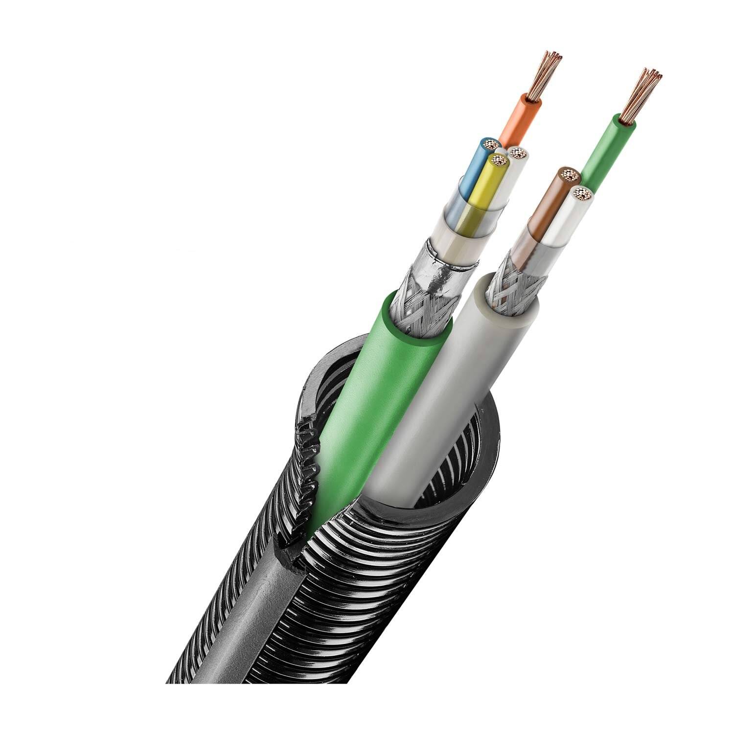 Preisbild für FLEXAzip Wellschlauch / Wellrohr Verschlussprofil PA6 geschlitzt - FZIP-M 54, AD 54,5mm, ID