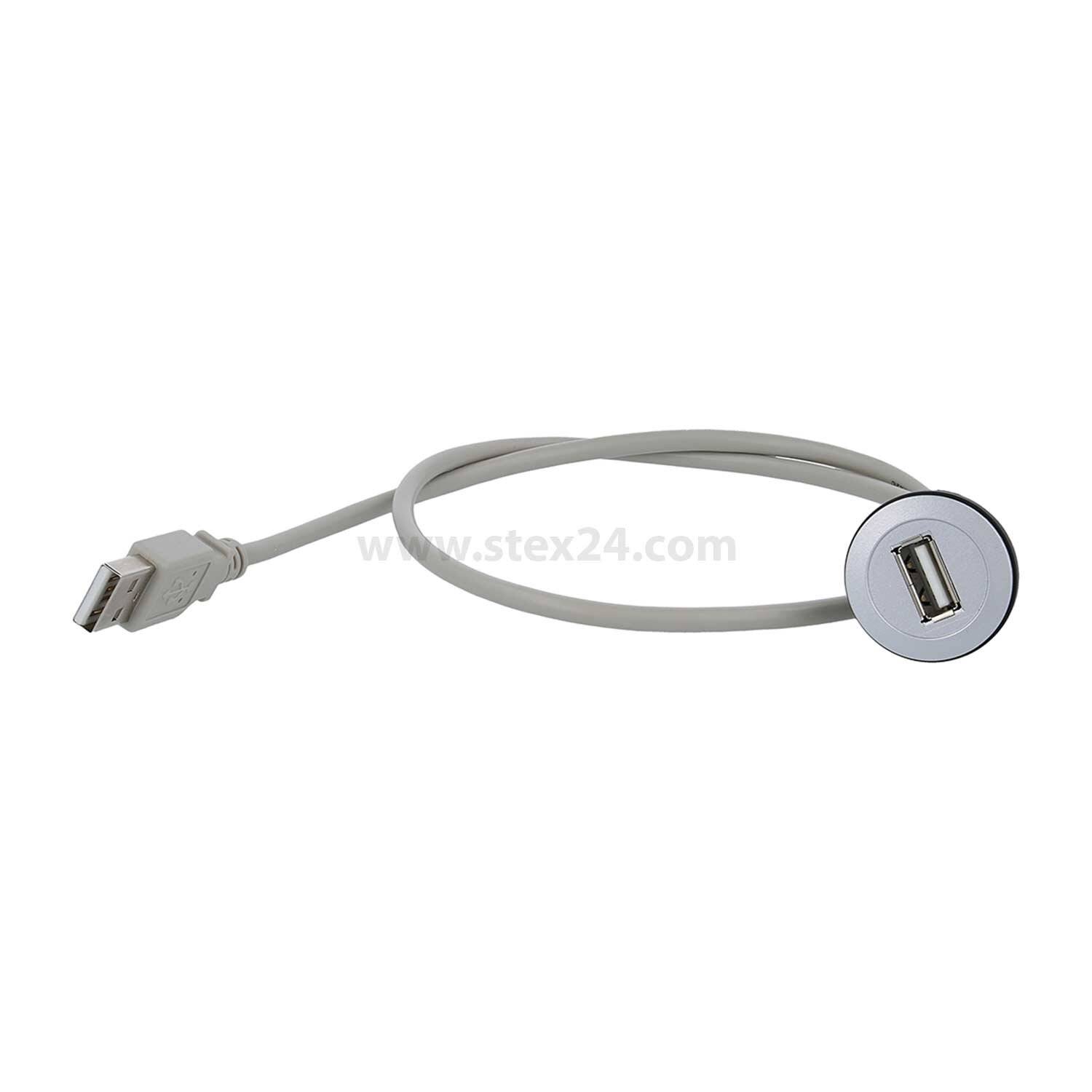 Georg Schlegel USB-Buchse A/A, mit Kabel silberfarben twin rund, RONTRON-R-JUWEL Buchse/Kabel-SteckerBauform Seite 1:-2