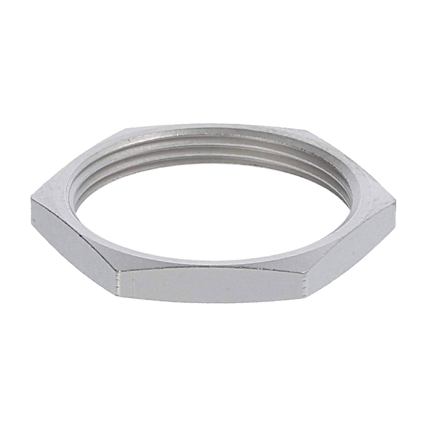 Gegenmutter M18x0,75 GMS-M18 Sechskant Messing CuZn vernickelt Farbe silber - 1 Stück-0