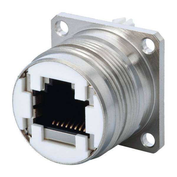 7R45008000 Hummel M23 RJ45 Gerätesteckverbinder Stift gerade, 8-polig, Buches / Einlötkontakte