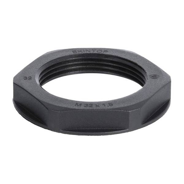 10061784 WISKA Gegenmutter M32x1,5 GPA-M32 Sechskant Polyamid PA Farbe tiefschwarz RAL 9005 - 1