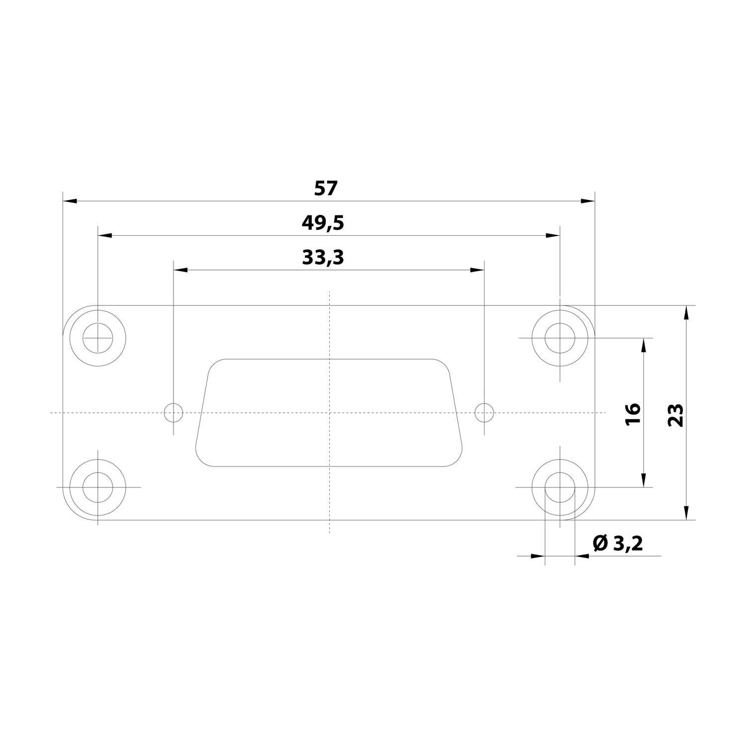 Symbolbild für Adapterplatte Han 10A - D-Sub 15 | HARTING | Serie 43 | Heavy Duty Connector