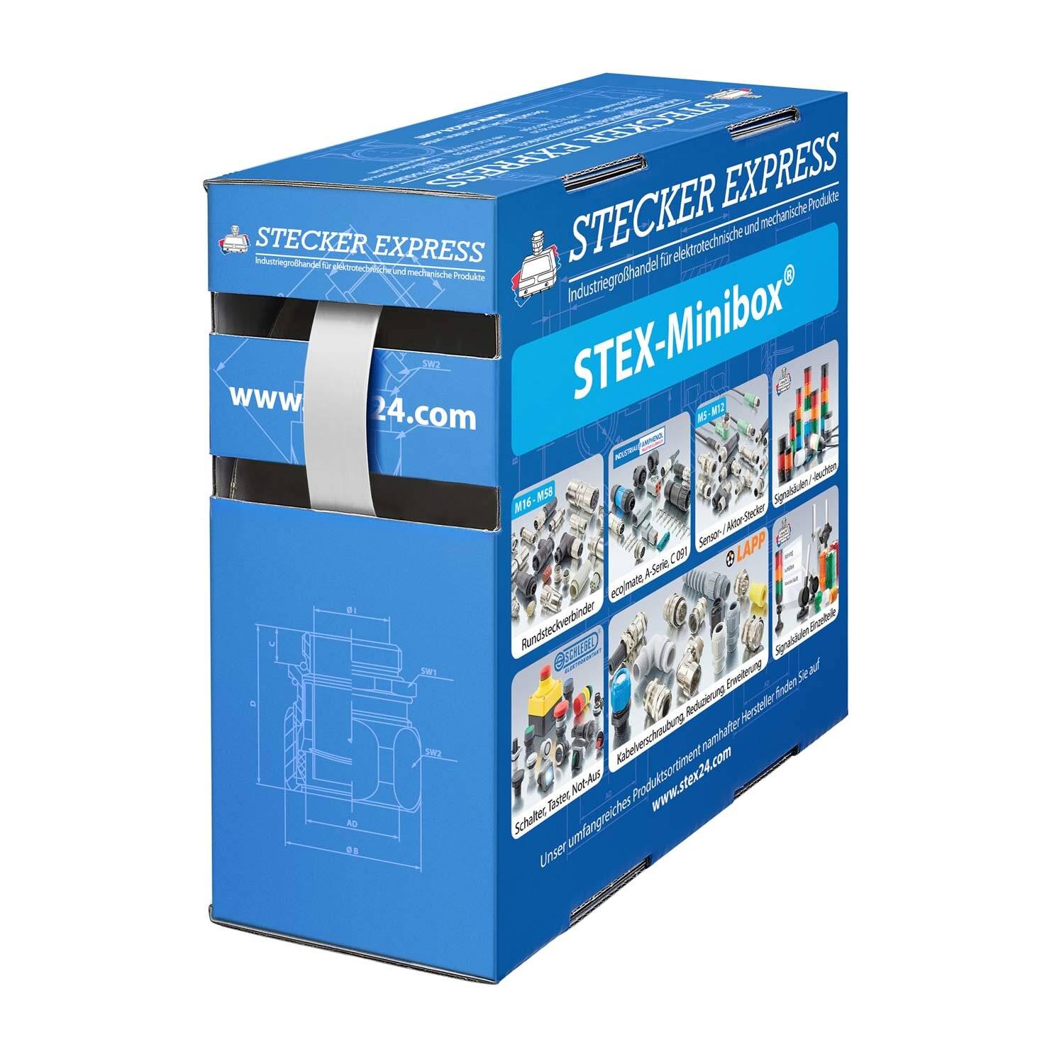 STEX24 Schrumpfschlauch 2:1, Minibox mit 11,0m, weiß 9,5/4,8mm, 3/8 Zoll, WSB2 Schrumpftemperatur mind. 110°C,-2