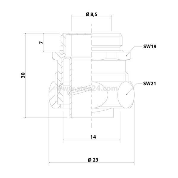 US-P Metallverschraubung gerade Gewinde PG9x1,41 Schlauch-Außendurchmesser 14,0mm