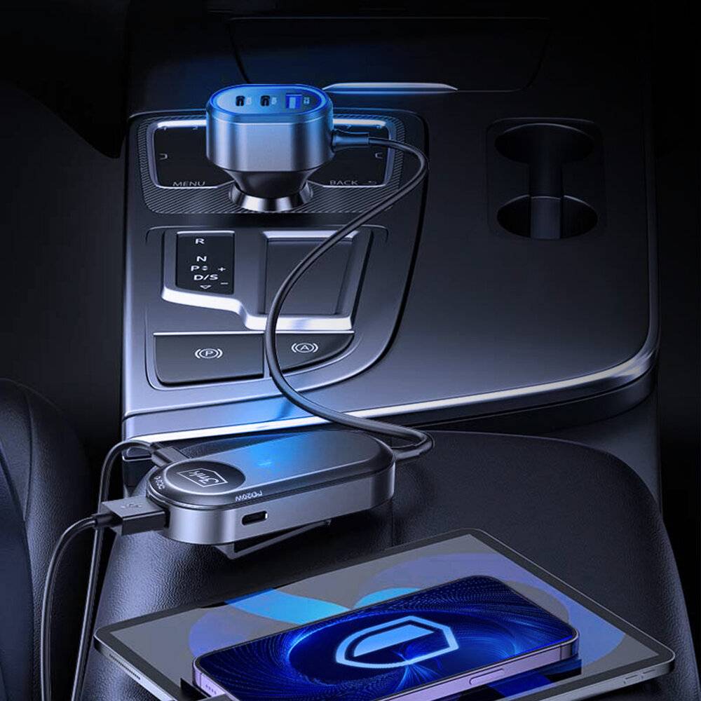 3mk Doppel-Autoladegerät 135W PD QC PPS USB-C USB-A - Schwarz-1