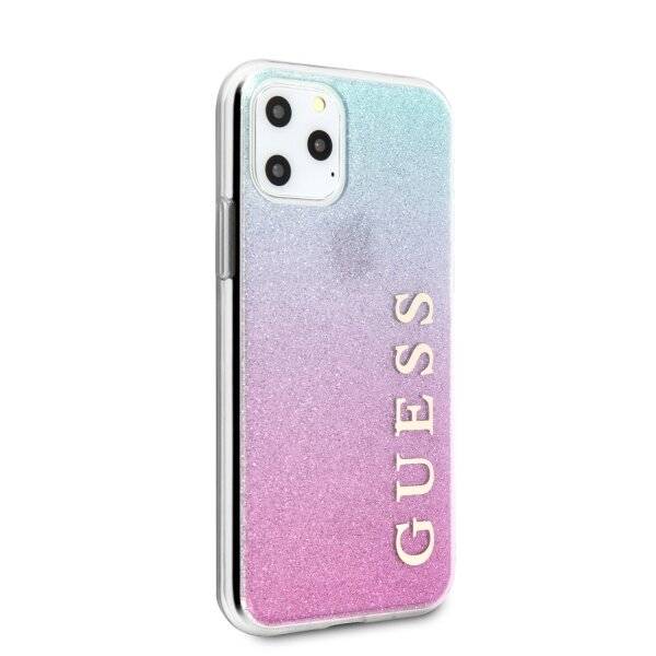 Guess GUHCN58PCUGLPBL iPhone 11 Pro rose blau/pink blau Hartschalenetui Glitter Gradient-2