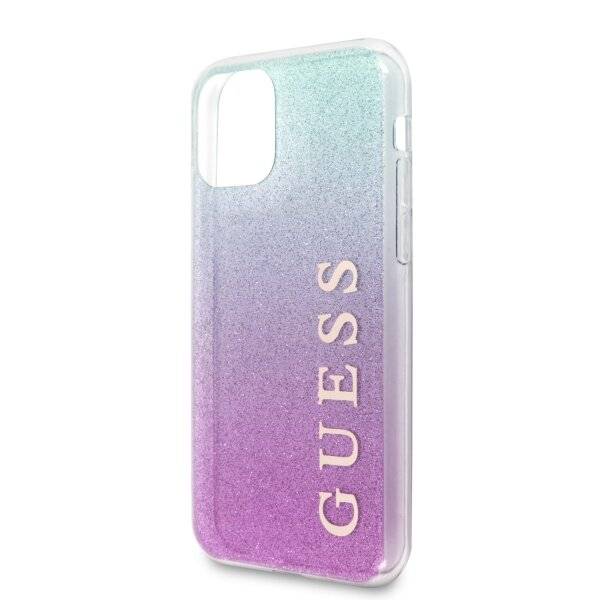 Guess GUHCN58PCUGLPBL iPhone 11 Pro rose blau/pink blau Hartschalenetui Glitter Gradient-3