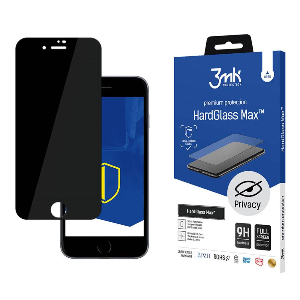 9H Sichtschutzglas 3mk HardGlass Max Privacy iPhone 7-1