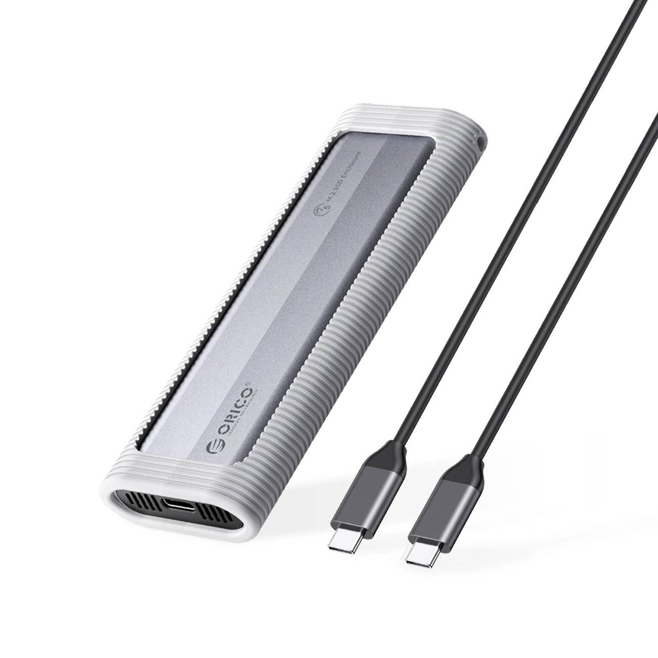 Orico AXM2F M.2 SATA SSD USB-C 3.2 Festplattengehäuse - Grau-0