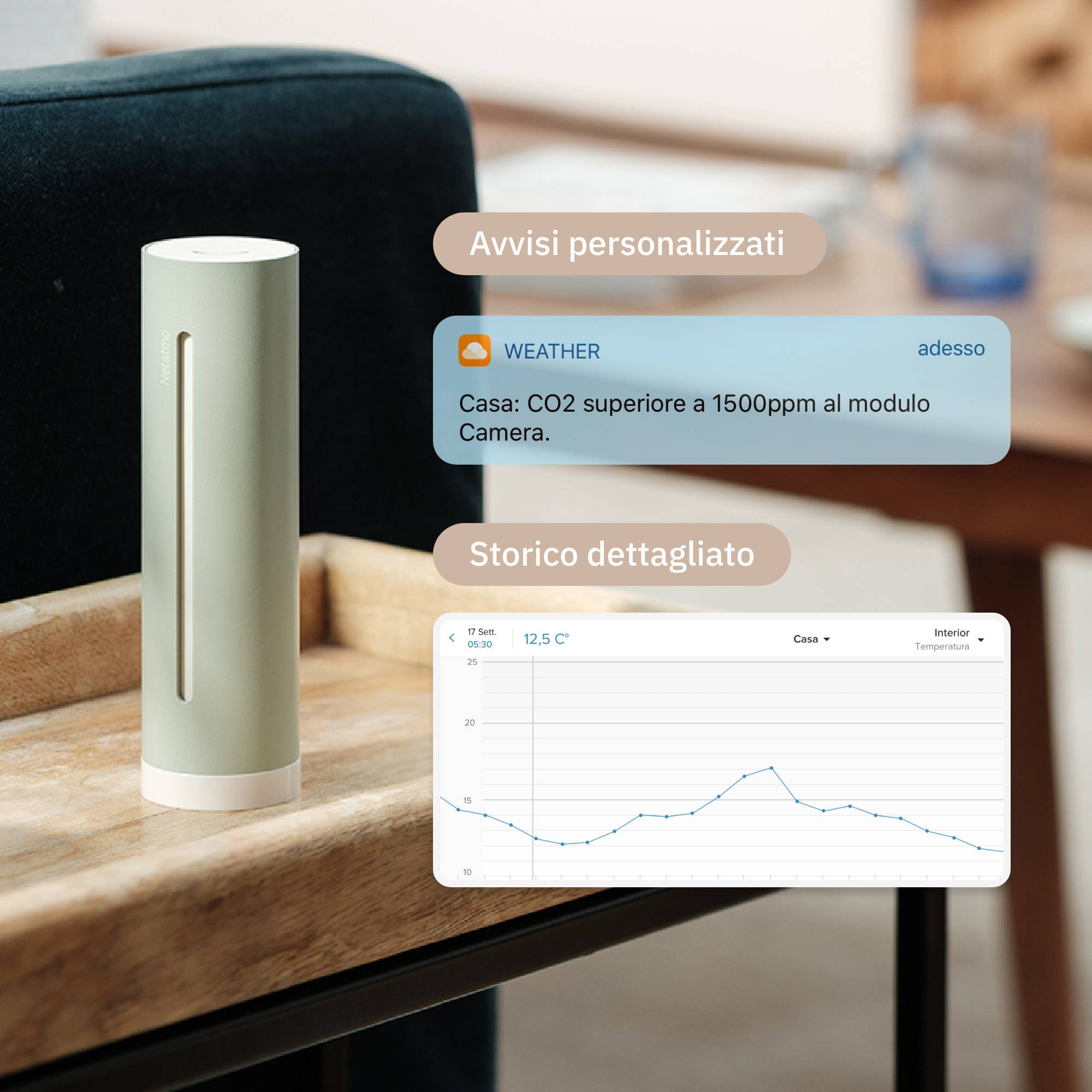Netatmo NIM-M-WW, Kabellos, 0,3°, Aluminium, Mintfarbe, AAA, -20 - 50 °C-3