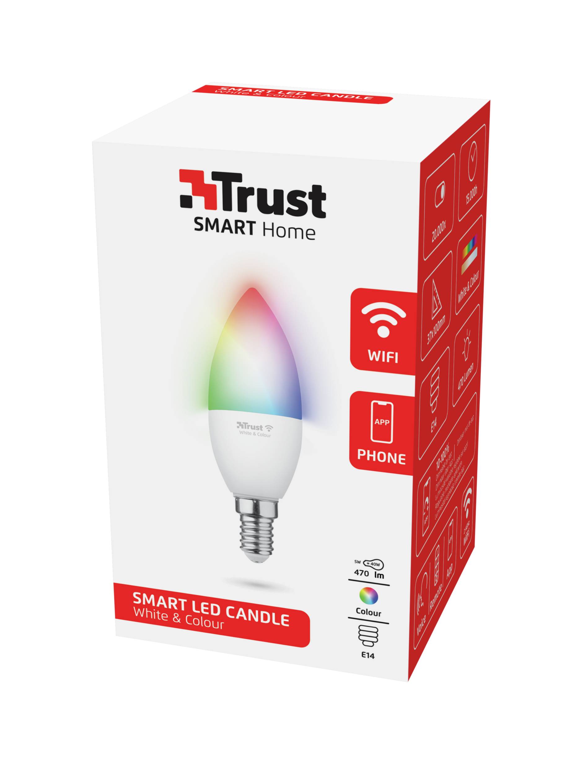 71280, Intelligentes Leuchtmittel, WLAN, Weiß, LED, E14, Kerze-4