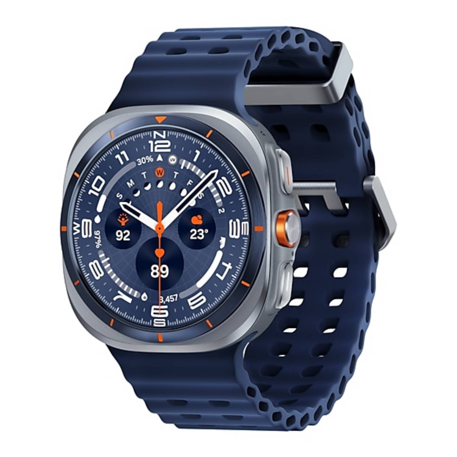 Samsung Galaxy Watch Ultra - 47 mm - Titanium Blue - intelligente Uhr mit Marineband - Gummi - Blau-0