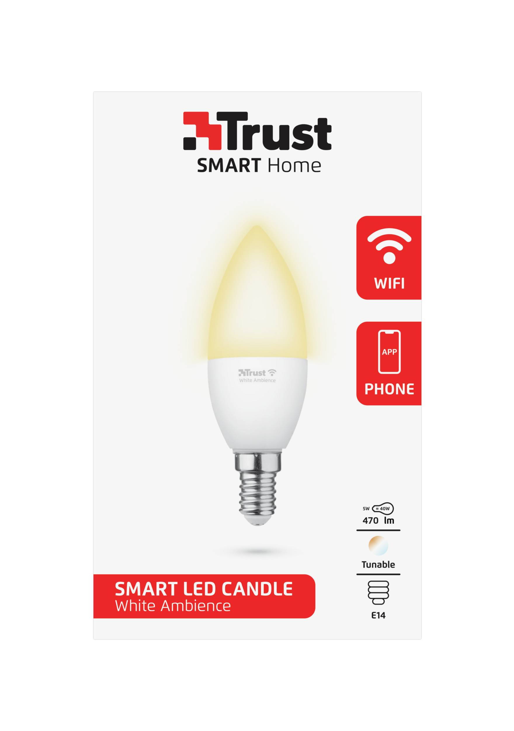 71284, Intelligentes Leuchtmittel, WLAN, Weiß, LED, E14, Kerze-2