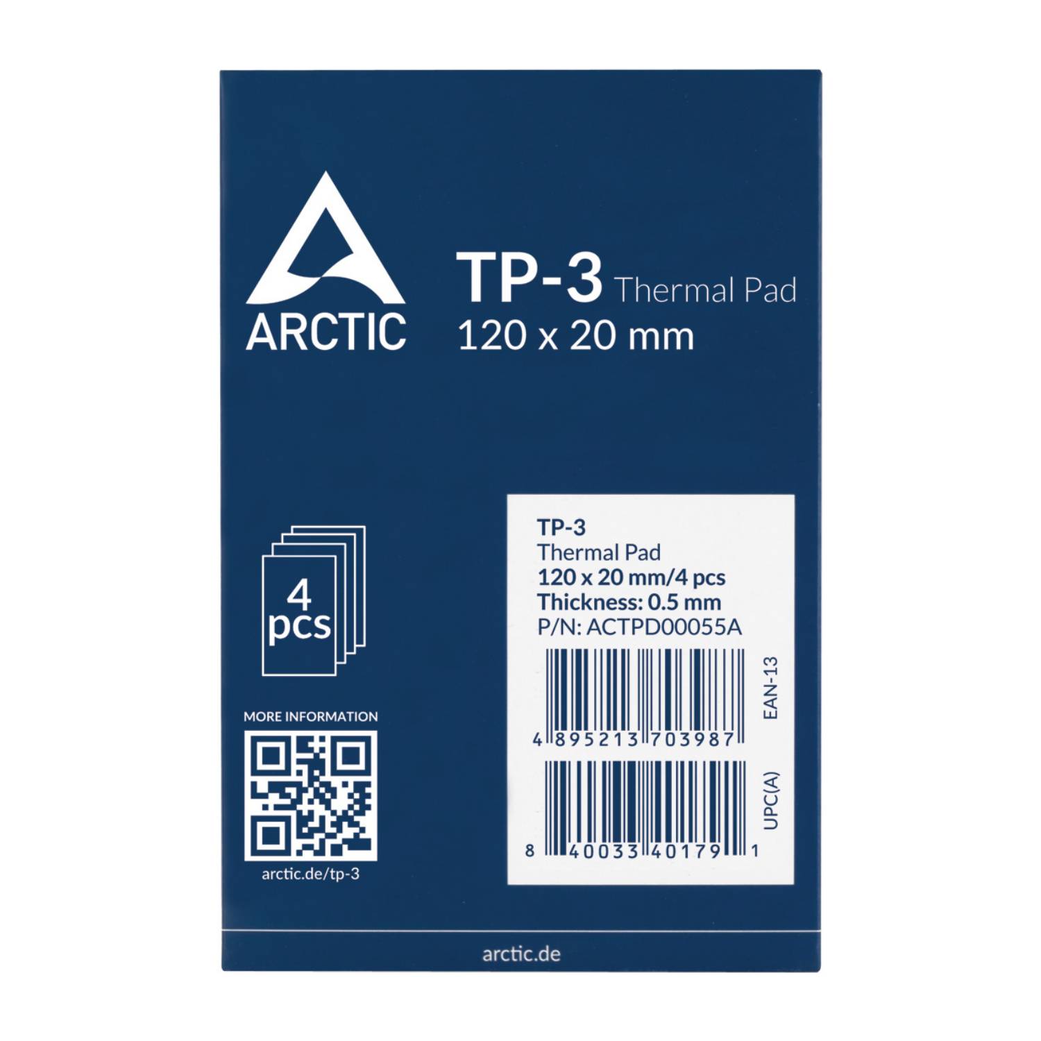 ARCTIC TP-3 Premium Performance Thermal Pad 120 x 20 mm, 0.5 mm-0