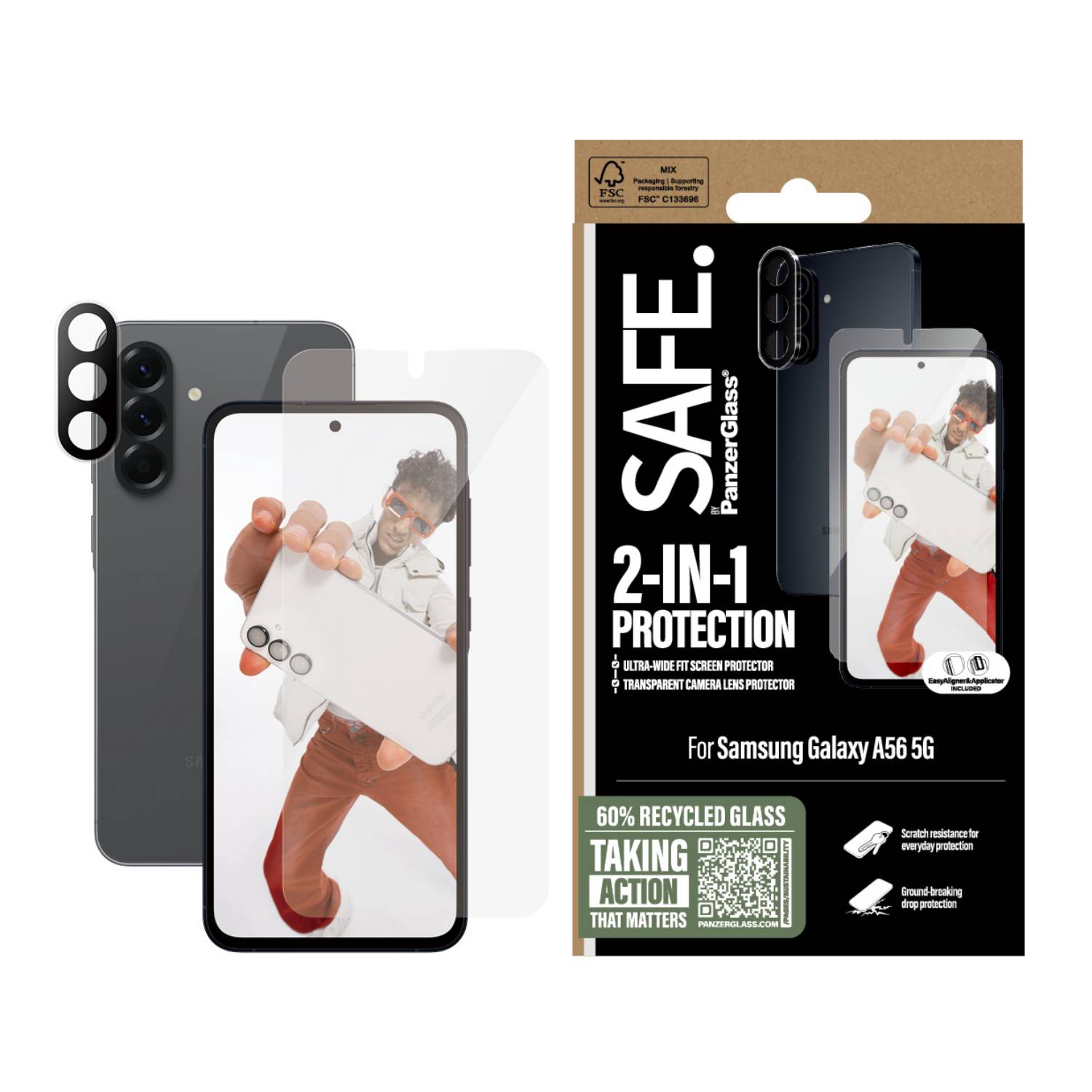 PanzerGlass SAFE. by 2-in-1 Bundle Samsung Galaxy A56 5G-0