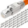 hb-digital 32x Netzwerkstecker CAT7 schmal RJ45 LSA STP Zinklegierung