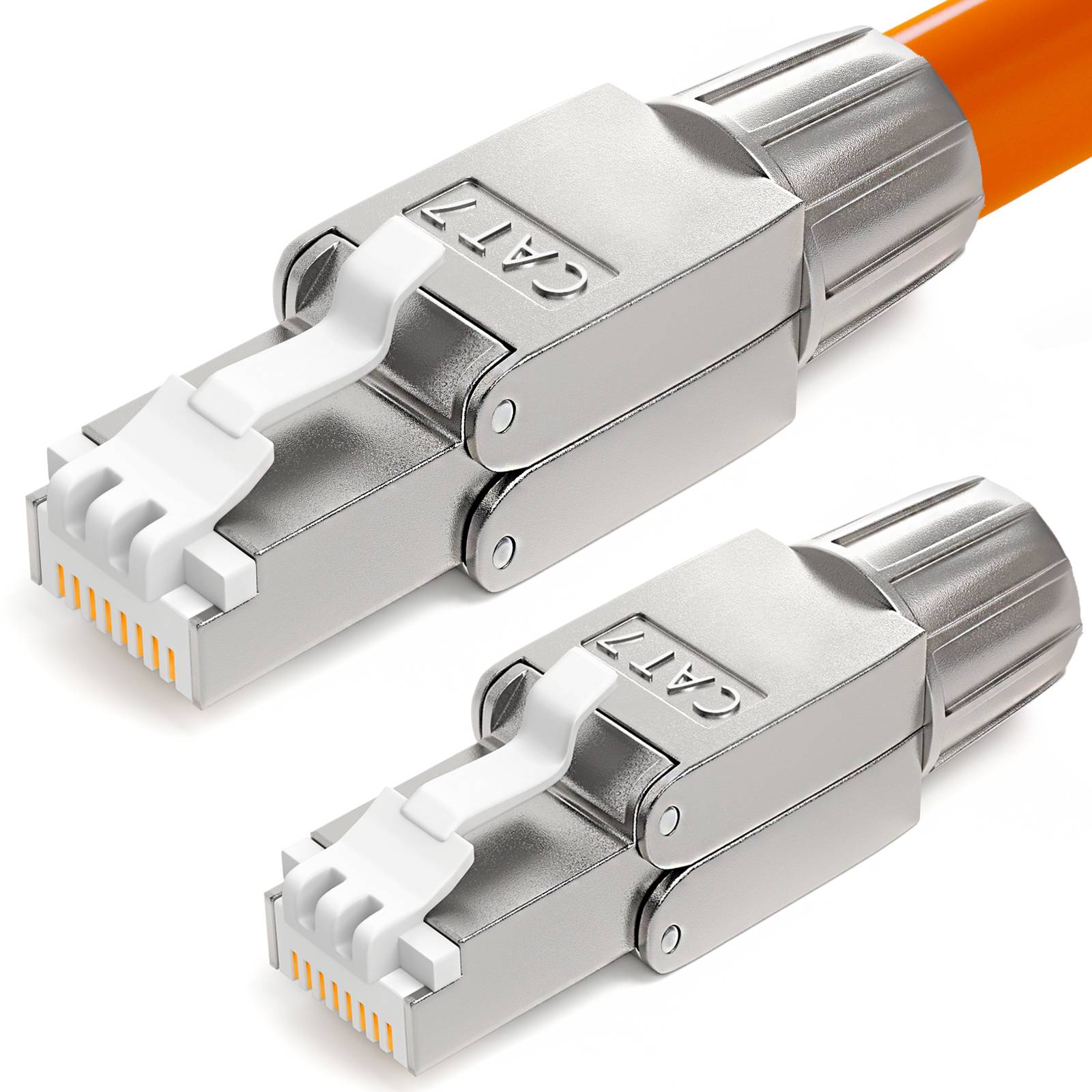 hb-digital 2x Netzwerkstecker CAT7 schmal RJ45 LSA STP Zinklegierung-0
