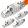 hb-digital 4x Netzwerkstecker CAT7 schmal RJ45 LSA STP Zinklegierung
